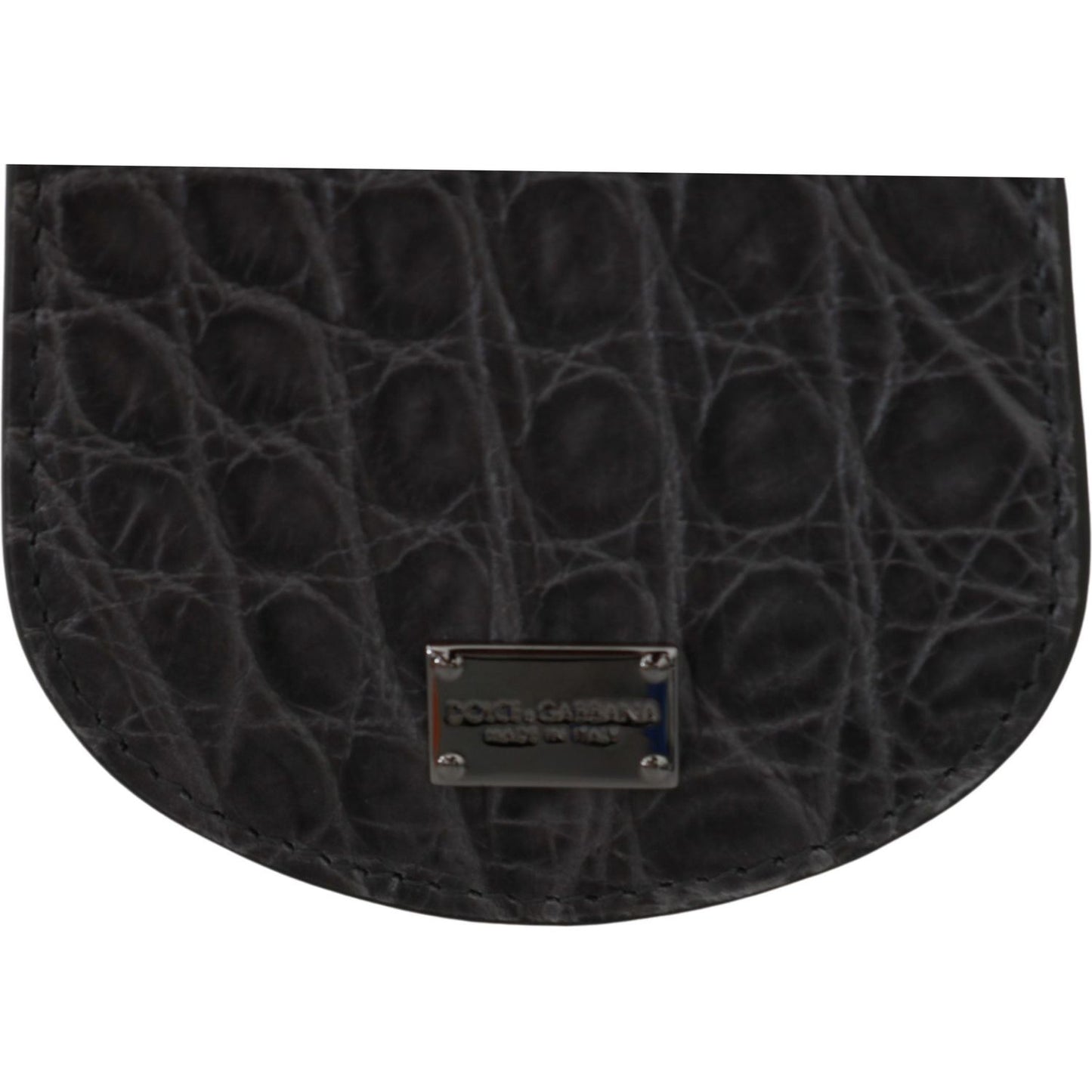 Dolce & Gabbana Gray Exotic Skin Condom Case Holder Pocket Wallet VAS9358