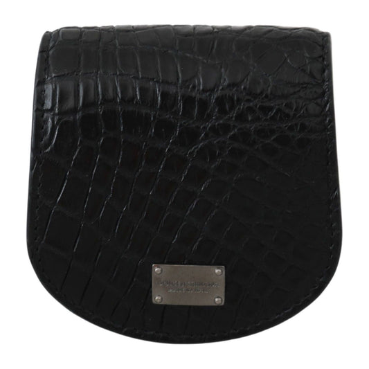 Dolce & Gabbana Black Exotic Skin Pocket Condom Case Holder VAS9359