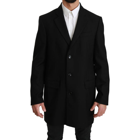 Dolce & Gabbana Black 100% Wool Jacket Coat Blazer JKT2591-50