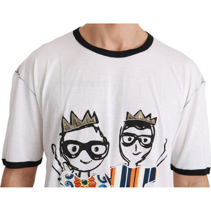 Dolce & Gabbana White Men Print #dgfamily Cotton T-shirt