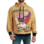 Dolce & Gabbana Exquisite Gold Hooded Cotton Sweater Dolce & Gabbana Dark Khaki