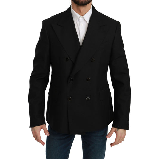 Dolce & Gabbana Black Slim Fit Jacket Coat Wool Blazer KOS1767-54