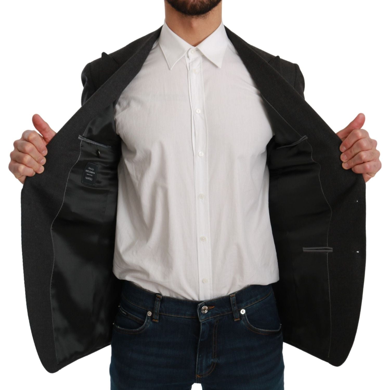 سترة رسمية أنيقة باللون الرمادي من دولتشي آند غابانا بقصّة Slim Fit