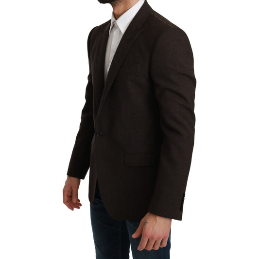 Dolce & Gabbana Brown Slim Fit Coat Jacket MARTINI Blazer KOS1774-48