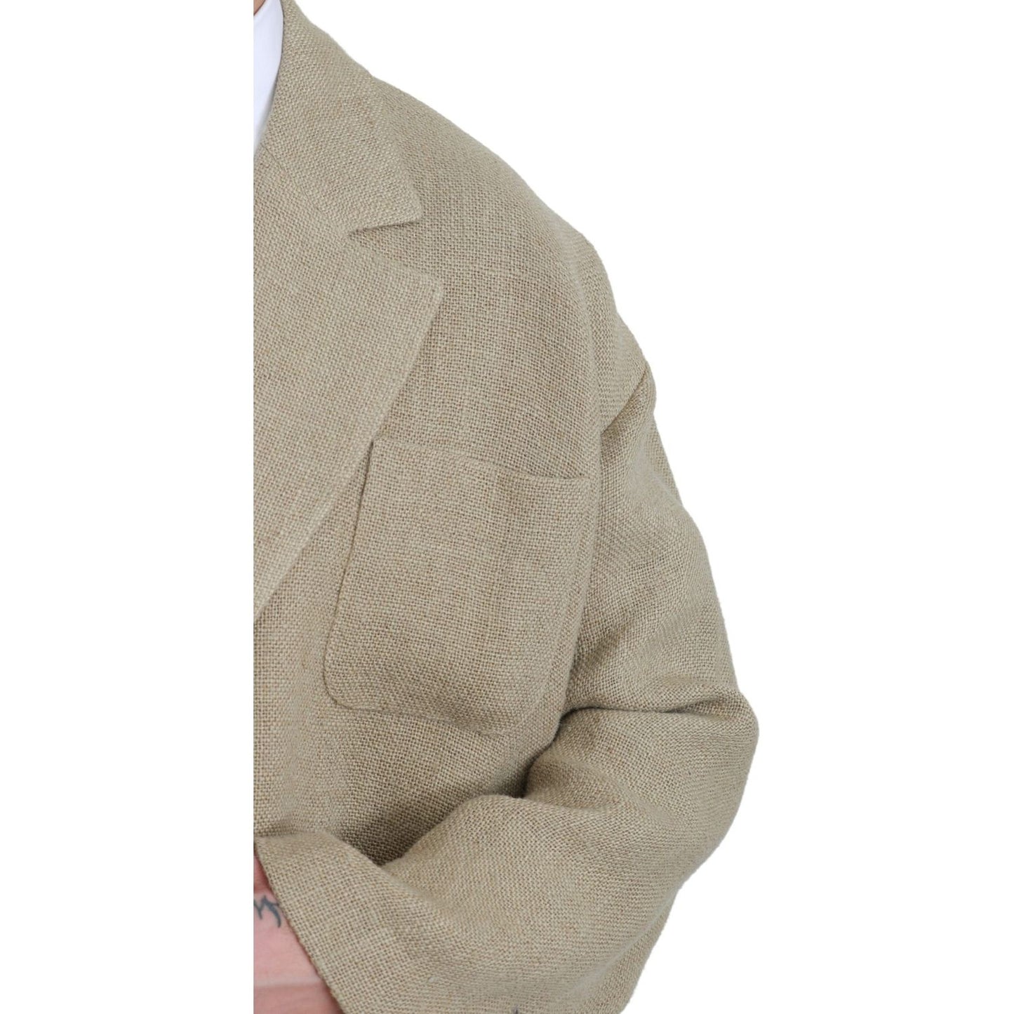 Dolce & Gabbana Beige Jacket Coat 100% Jute Blazer Coat KOS1775-48