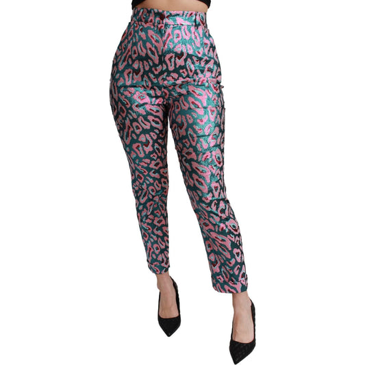 Dolce & Gabbana Multicolor Patterned Cropped High Waist Pants PAN71055-40