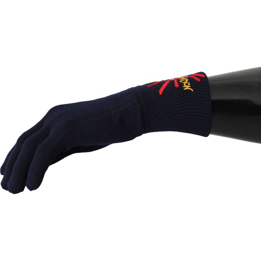 Dolce & Gabbana Blue #DGLovesLondon Embroidered Wool Gloves LB1016BG