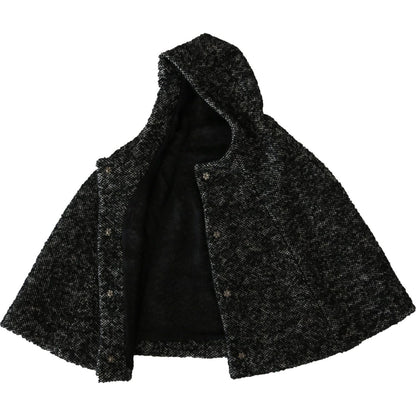Dolce & Gabbana Gray Tweet Wool Kaftan Jacket Coat Top
