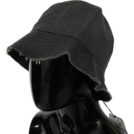 Costume National Black Washed Wide Brim Outdoor Bucket Hat HAT20001