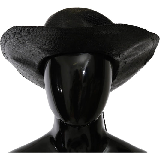 Costume National Black Wide Brim Cowboy Solid Hat HAT20018-M