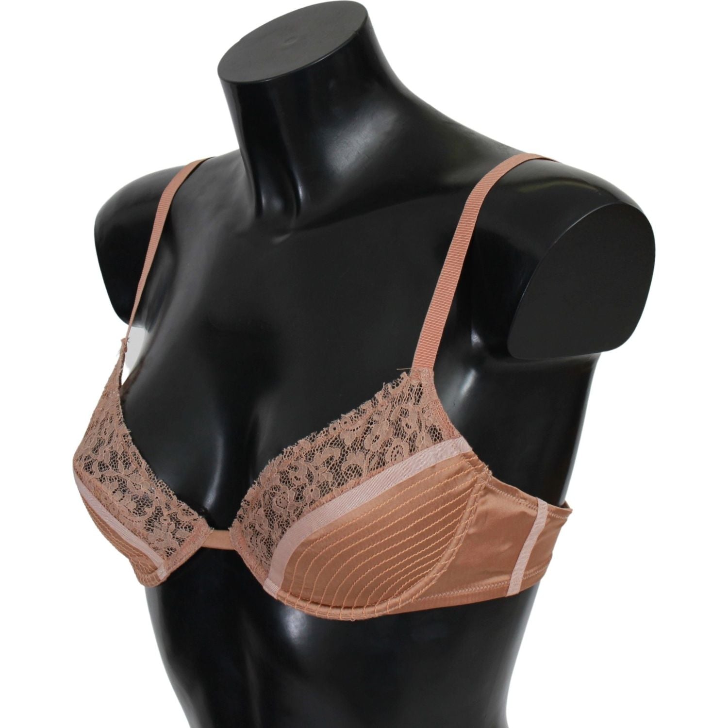 Ermanno Scervino Nude Lace Push Up Silk Underwear