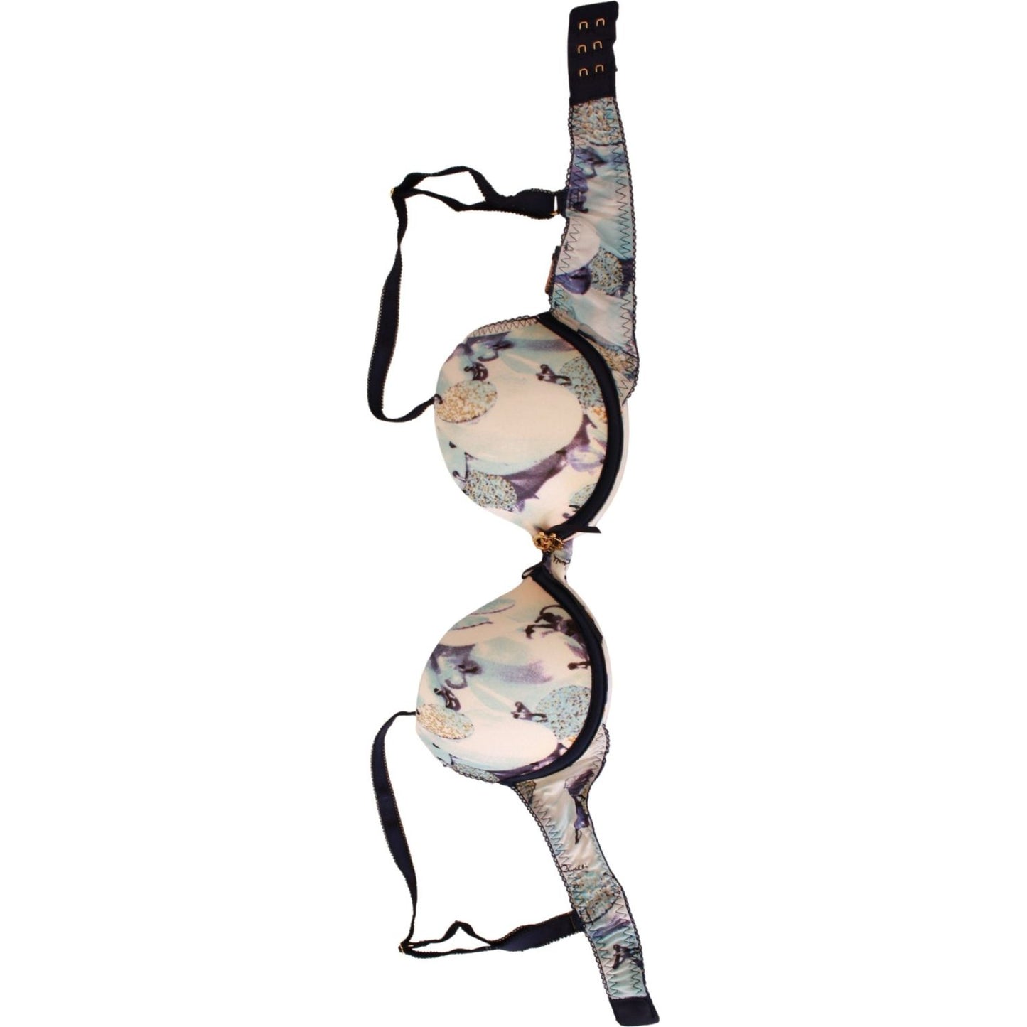 Roberto Cavalli Blue Printed Nylon Reggiseno Bra Underwear