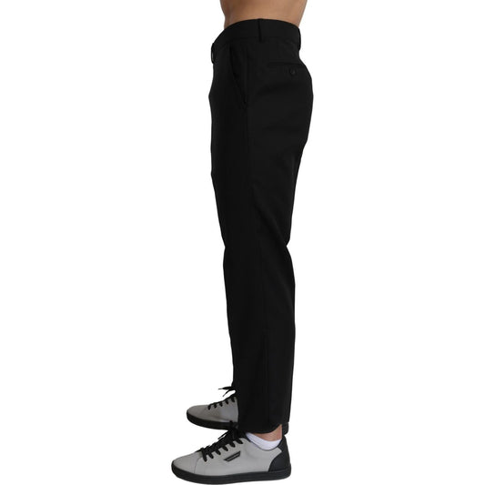 Dolce & Gabbana Black Cotton Wool Formal Dress Pants PAN71277-56