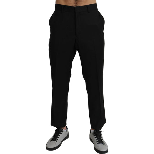 Dolce & Gabbana Black Cotton Wool Formal Dress Pants PAN71277-56