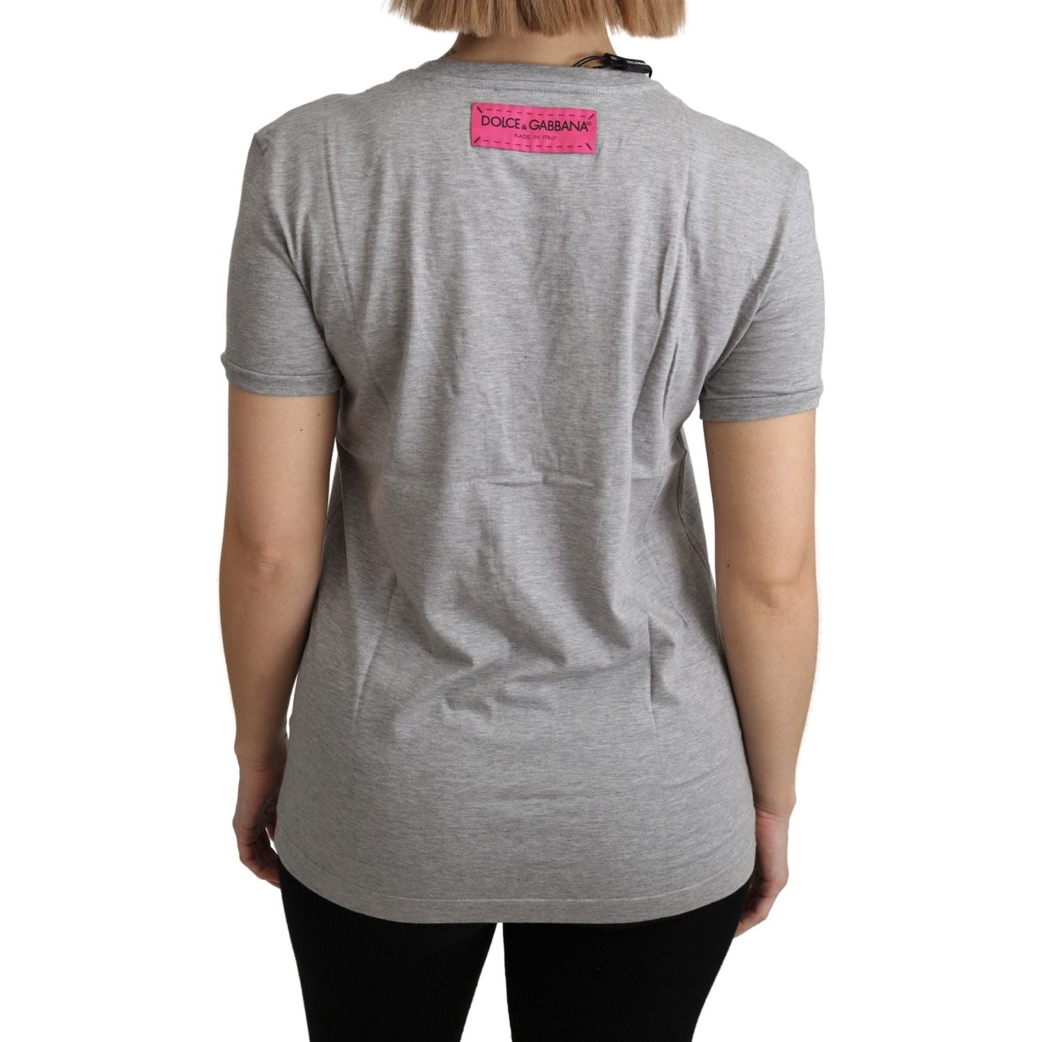 تي شيرت قطني مزين بالترتر من دولتشي آند غابانا