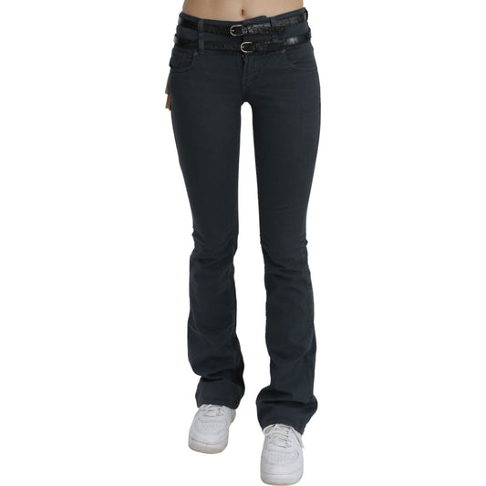 John Galliano Gray Mid Waist Slim Flared Denim Trouser Jeans PAN70454-24