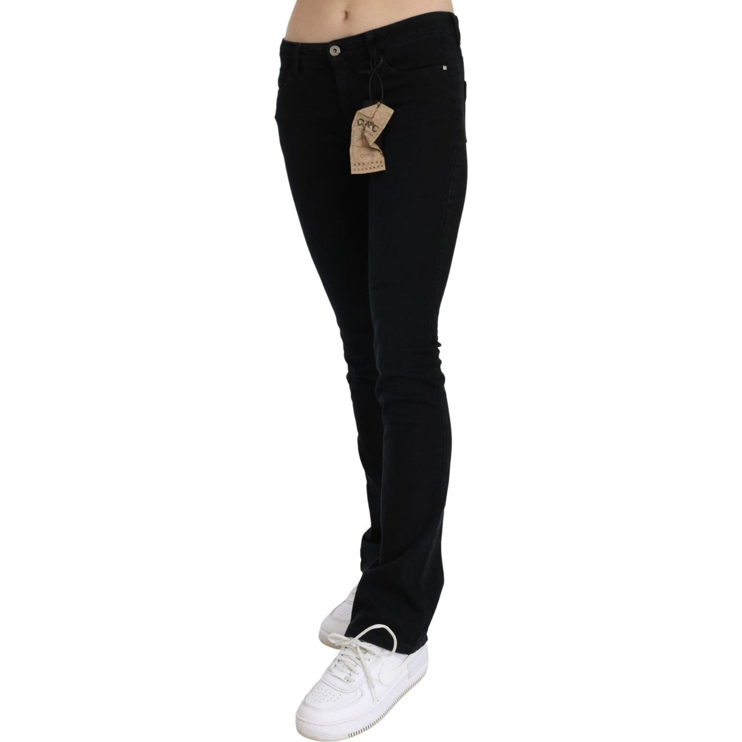 Costume National Black Low Waist Skinny Denim Cotton Jeans