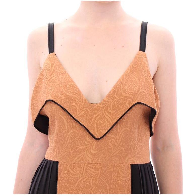 FILOS Black Bronze Silk Sleeveless Above Sheath Dress GSS10135-1