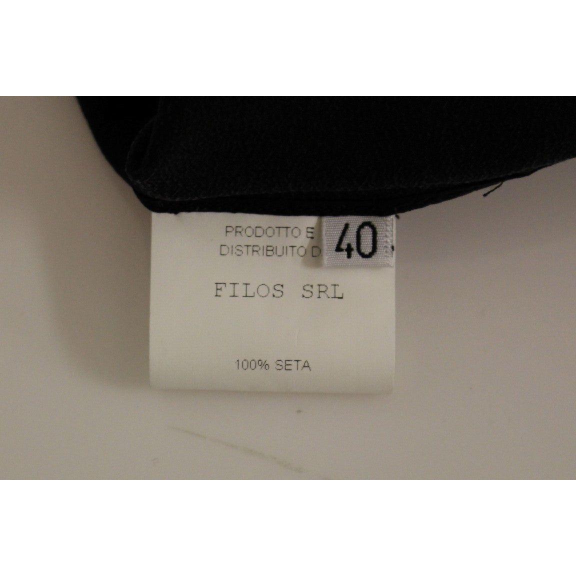 FILOS Black Bronze Silk Sleeveless Above Sheath Dress GSS10135-1