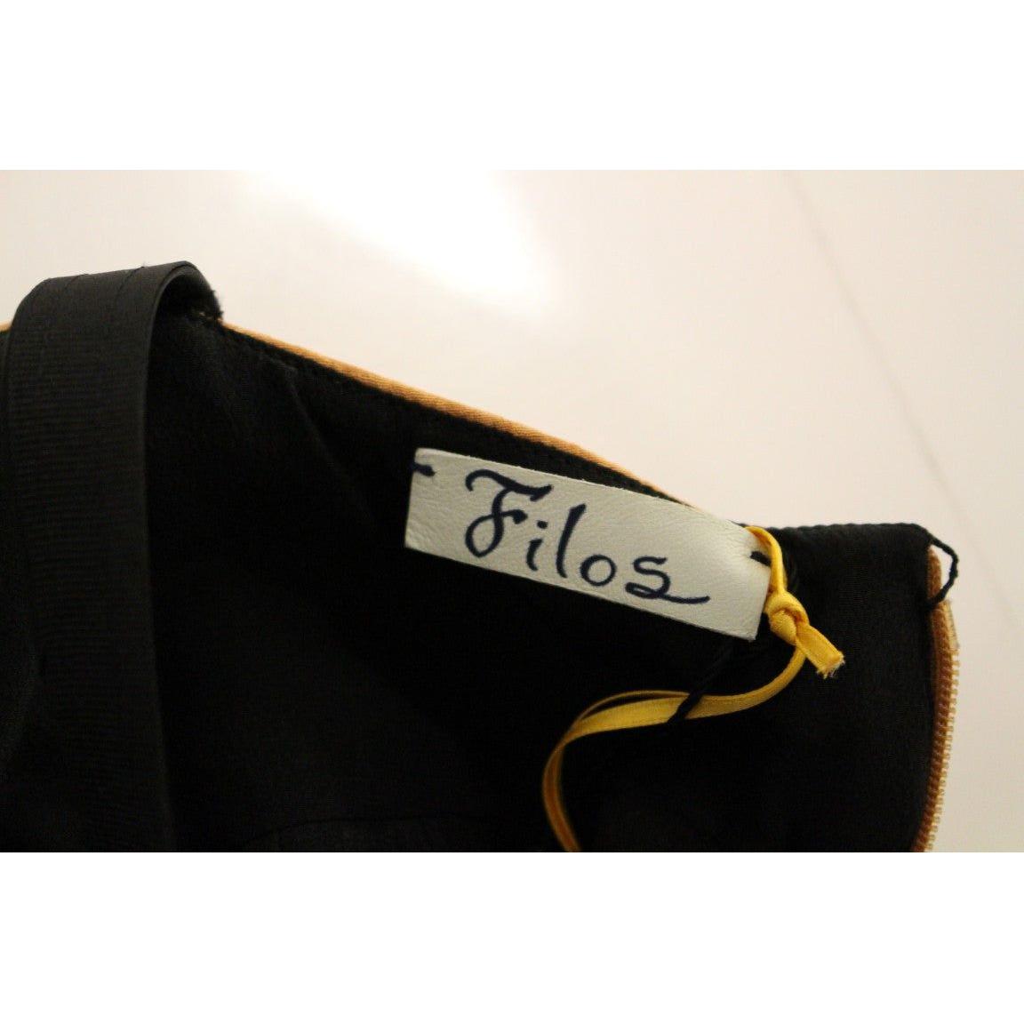 FILOS Black Bronze Silk Sleeveless Above Sheath Dress GSS10135-1