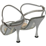 Dolce & Gabbana Silver Crystal Ankle Strap Sandals Shoes LA6906-39