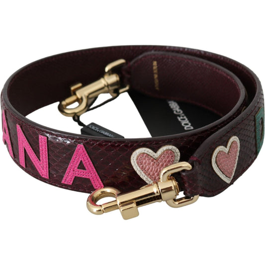 Dolce & Gabbana Bordeaux Exotic Skin Leather Belt Shoulder Strap BEL60711