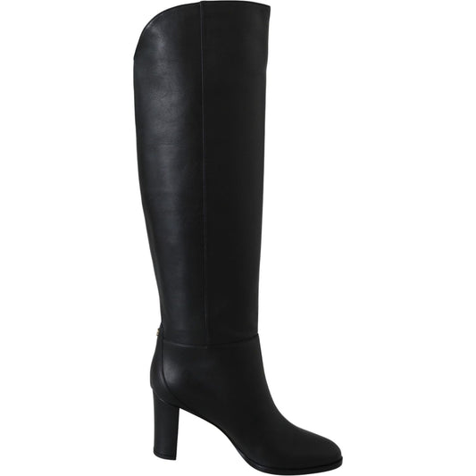 Jimmy Choo Elegant Black Calf Leather Heeled Boots 192954728632
