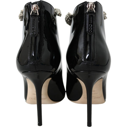 Jimmy Choo Black Leather Blaize 100 Pat Boots Shoes