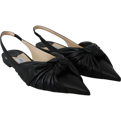 Jimmy Choo Black Leather Annabell Flat Shoes Shoes