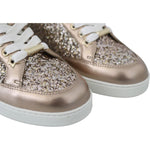Jimmy Choo Ballet Pink Glitter Leather Sneakers 192954403607