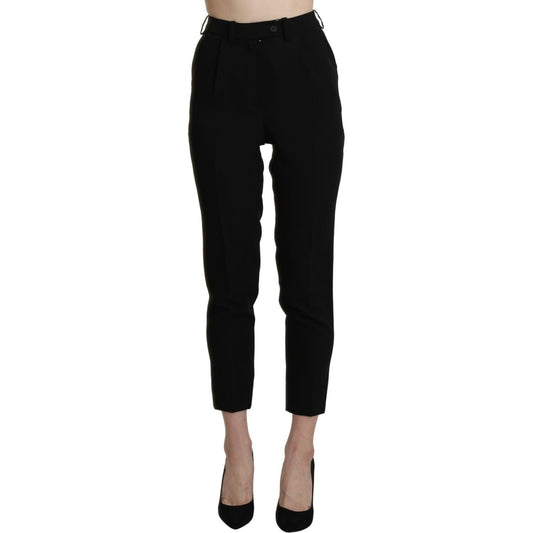 BENCIVENGA Black High Waist Skinny Cropped Dress Trouser Pant PAN71327-40