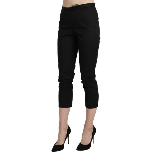 BENCIVENGA Black High Waist Skinny Cropped Dress Trouser Pants PAN71332-44