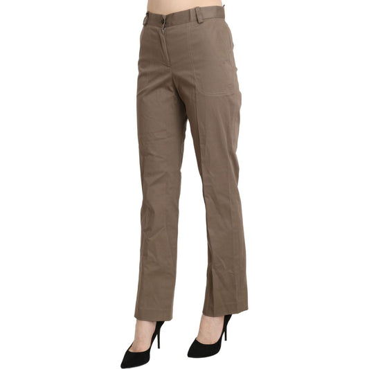 BENCIVENGA Brown High Waist Straight Dress Trouser Pants PAN71342-42