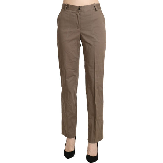 BENCIVENGA Brown High Waist Straight Dress Trouser Pants PAN71342-42