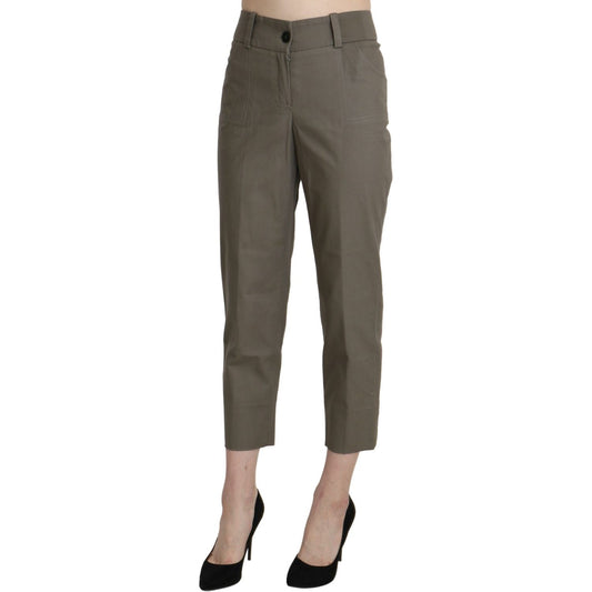 BENCIVENGA Gray High Waist Cropped Dress Trouser Pants PAN71344-46