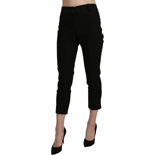 BENCIVENGA Black High Waist Skinny Cropped Dress Trouser Pants PAN71368-44