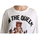 Dolce & Gabbana White Angel Print Cotton Round Neck Shirt Tops TSH5217BG-38