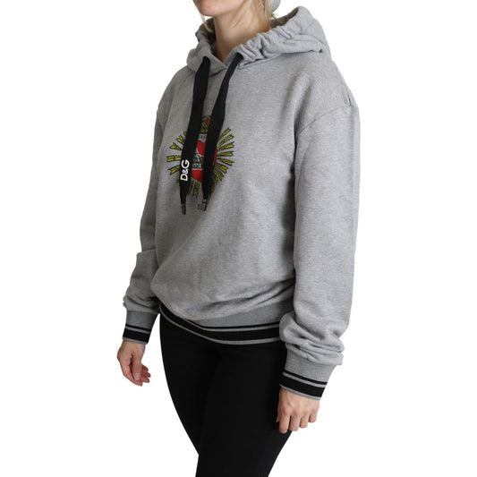 Dolce & Gabbana Gray Printed Hooded Exclusive Logo Sweater TSH5349-38