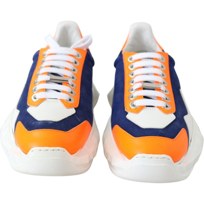 Jimmy Choo Diamond Blue Orange Leather Sneaker