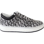 Jimmy Choo Glittering Slip-On Sneakers - Silver and Black 192954927004