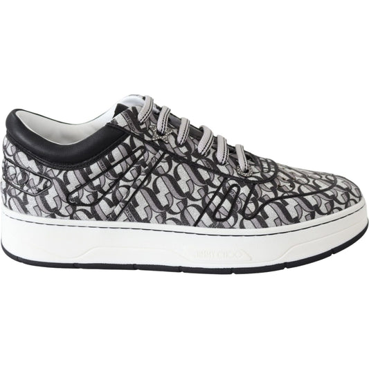 Jimmy Choo Glittering Slip-On Sneakers - Silver and Black 192954927004