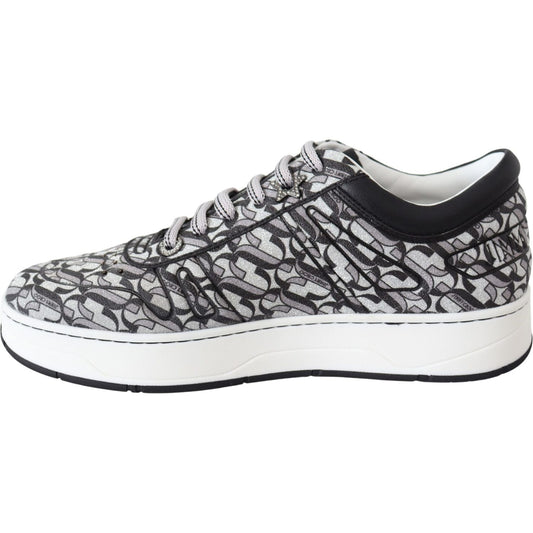 Jimmy Choo Glittering Slip-On Sneakers - Silver and Black 192954927004
