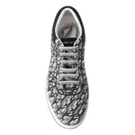 Jimmy Choo Glittering Slip-On Sneakers - Silver and Black 192954927004