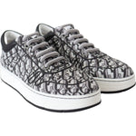 Jimmy Choo Glittering Slip-On Sneakers - Silver and Black 192954927004