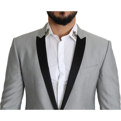Dolce & Gabbana Light Gray Single Breasted SARTORIA Blazer