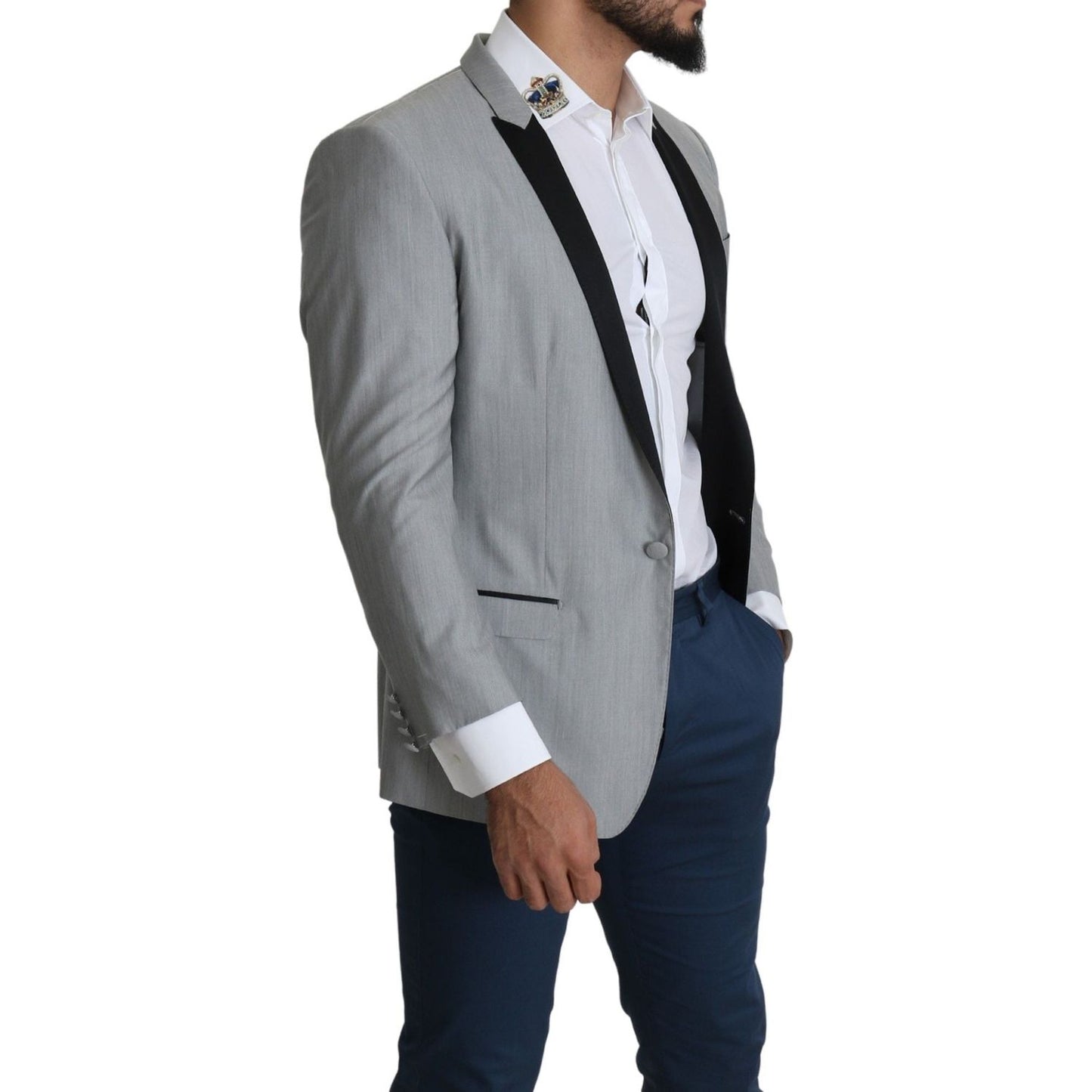 Dolce & Gabbana Light Gray Single Breasted SARTORIA Blazer