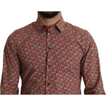 Dolce & Gabbana Red Printed Knight Formal Dress MARTINI Shirt TSH5369-39