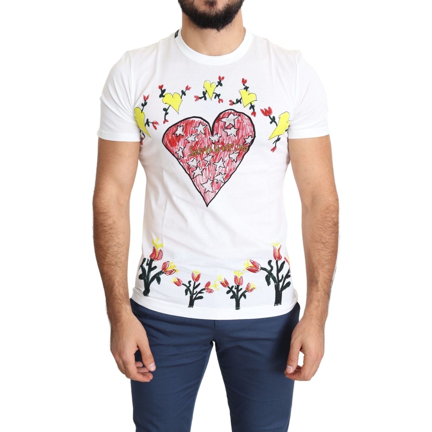 تي شيرت Dolce &amp; Gabbana Chic مطبوع عليه Saint Valentine برقبة دائرية