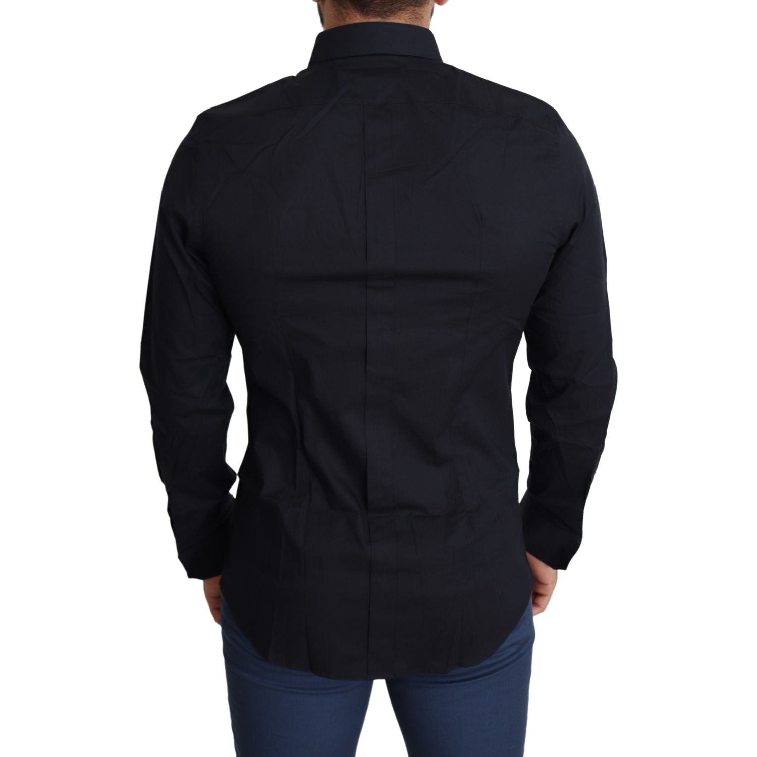 قميص دولتشي آند غابانا الأنيق المصنوع من القطن المرن باللون الأسود