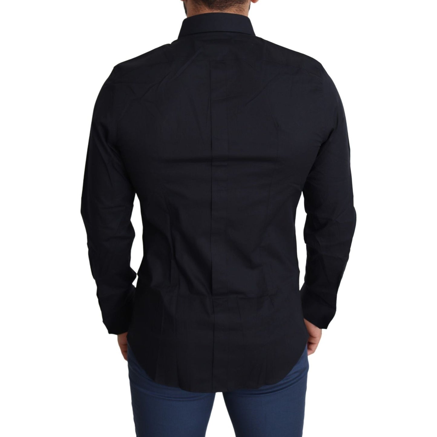 Dolce & Gabbana Blue Cotton Formal GOLD Dress Shirt TSH5478-38
